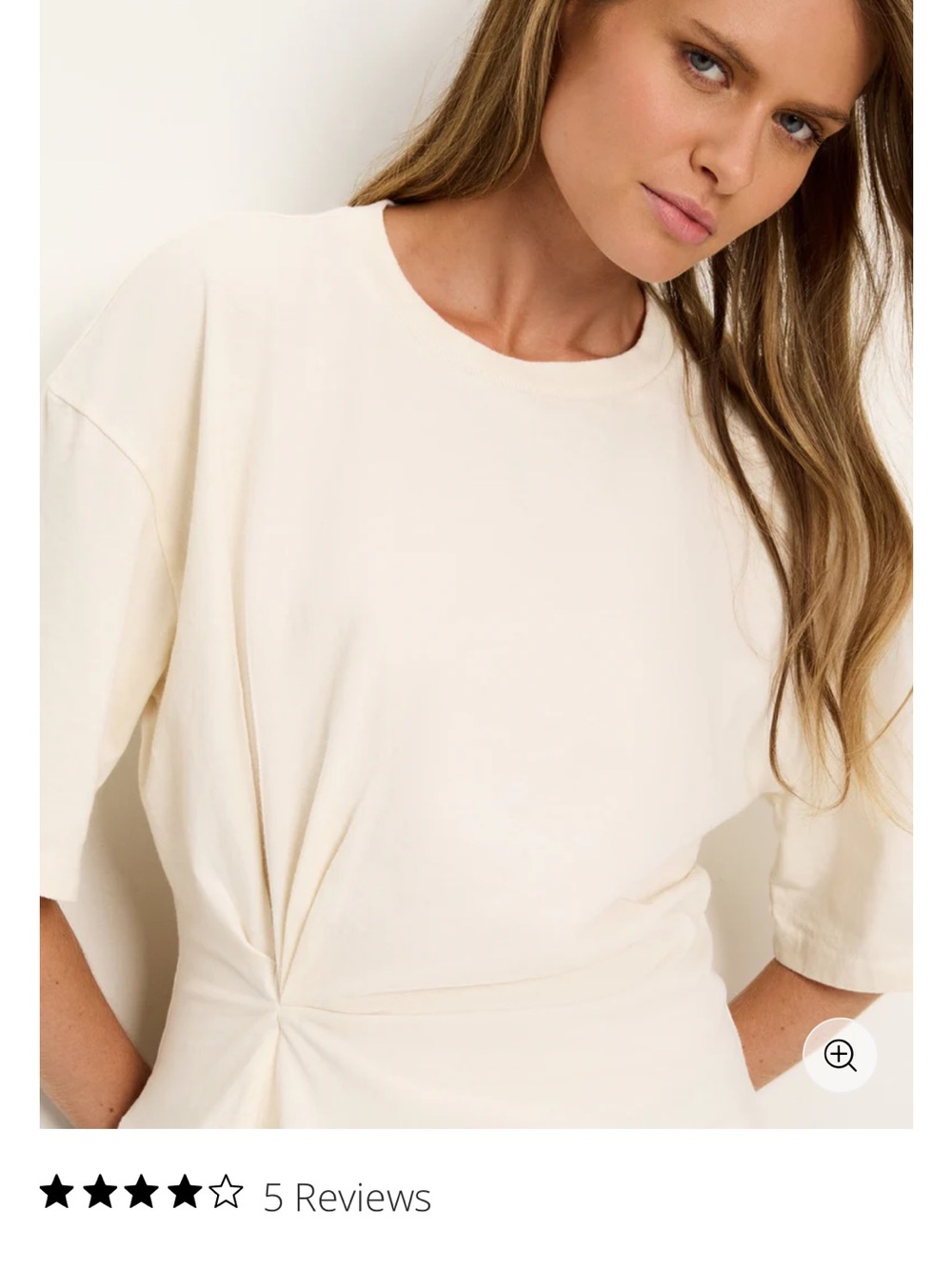 Michael Stars Cream Short Sleeve Twist Crewneck Tee